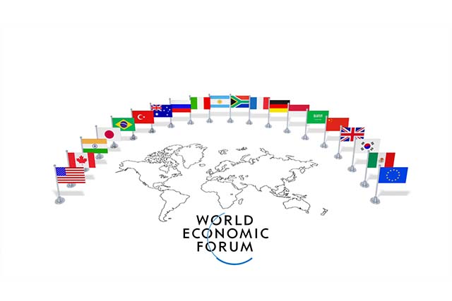 banderas de los países que intervienen en Davos